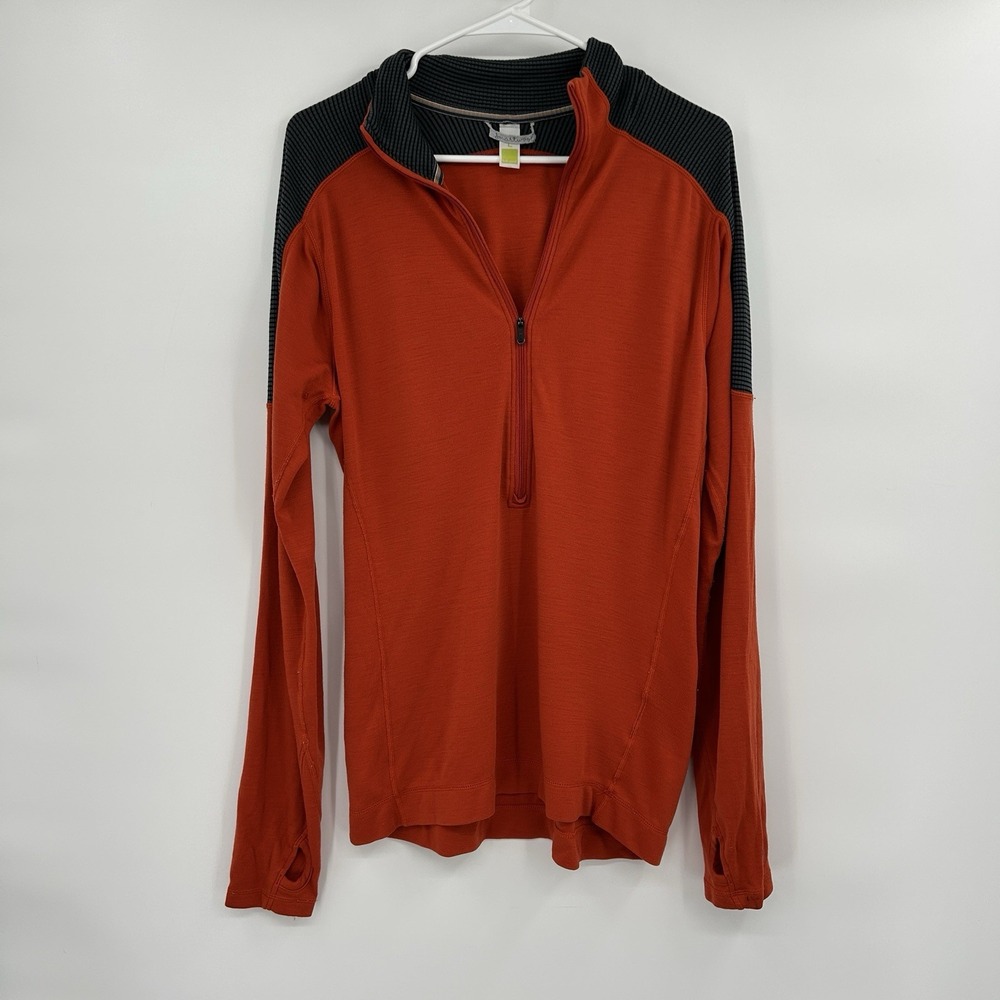 Smartwool‎ Men's Merino Wool 1/2 Zip Pullover Size L Orange Outdoors Gorpcore